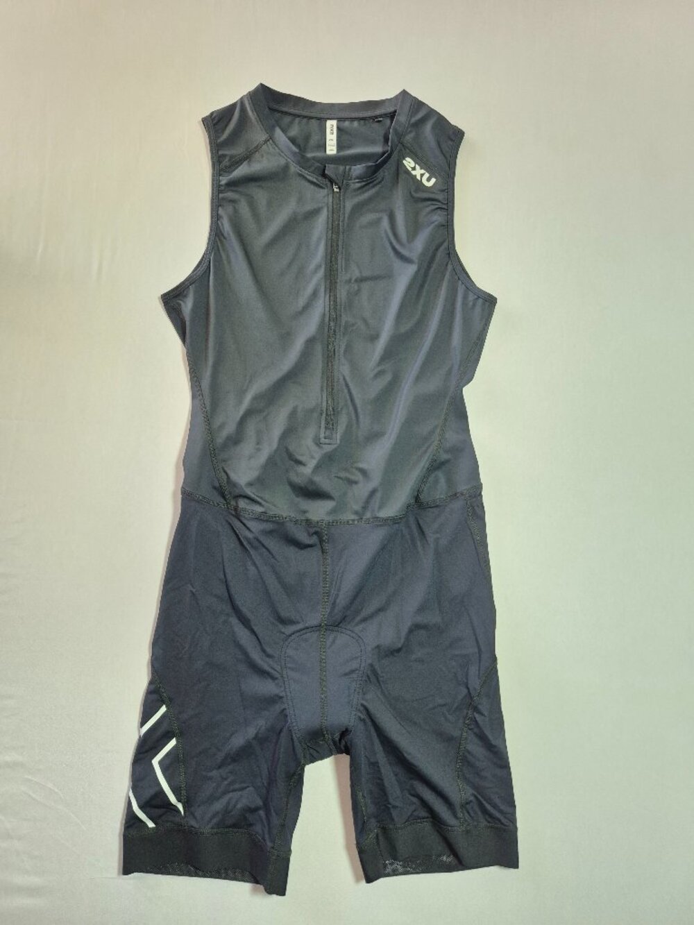 2XU Mens Core Front Zip Sleeveless Triathlon Trisuit Black One Piece Size XXL